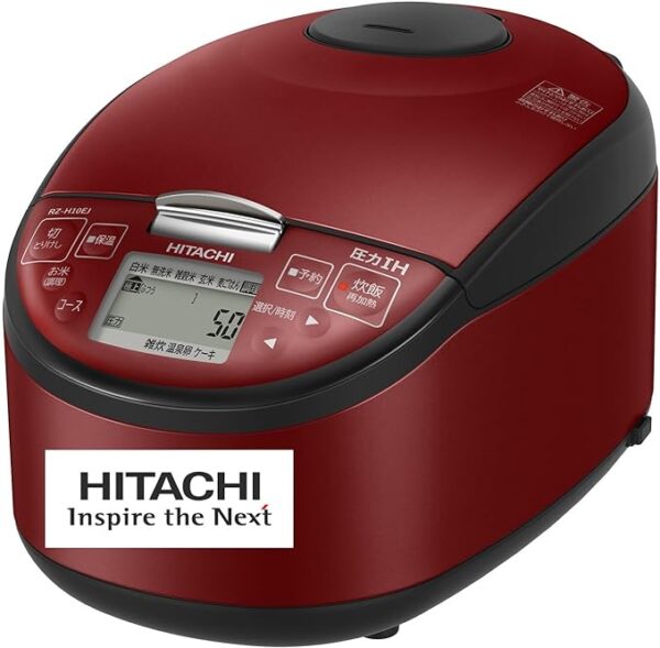 日立 炊飯器 5.5合 圧力IH 蒸気セーブ RZ-H10EJ R メタリックレッド 日本製 黒厚鉄釜